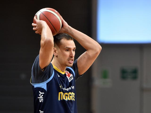 Otago Nuggets forward Jonathan Janssen gets in some training at the Edgar Centre yesterday. PHOTO...