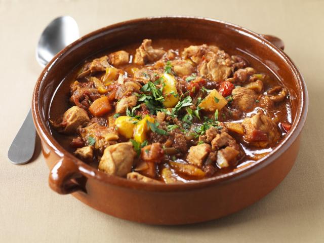 Moroccan chicken stew is full of warming spices, tender chicken, and hearty winter veges. Photo:...