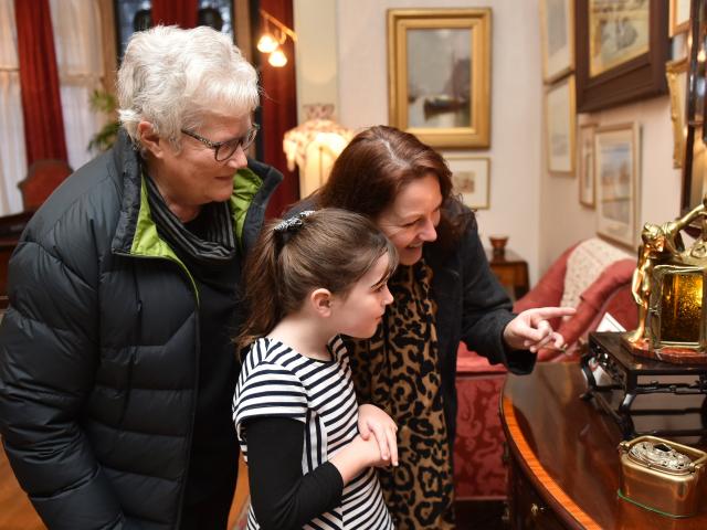 Lynda Short, left, with daughter Catherine Short, and granddaughter Grace Thompson, take a tour...