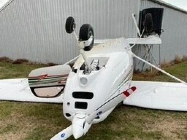 A New Zealand Airline Academy plane that was destroyed at the Oamaru Airport after a severe...