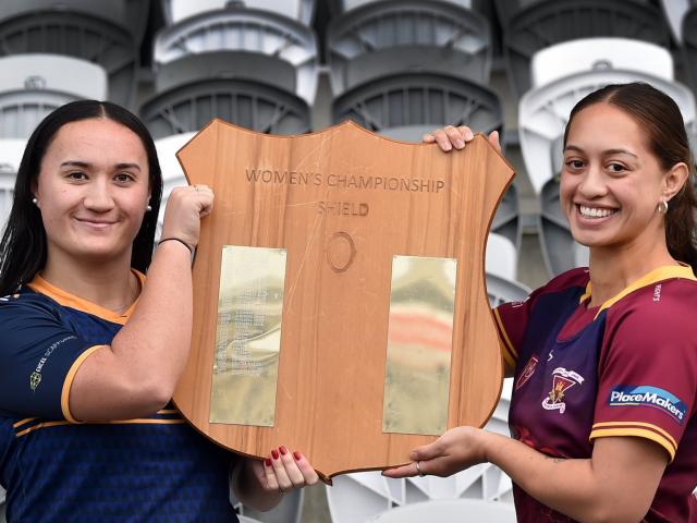 Dunedin captain Oceana Campbell (left) and Alhambra-Union captain Bella Rewiri-Wharerau display...