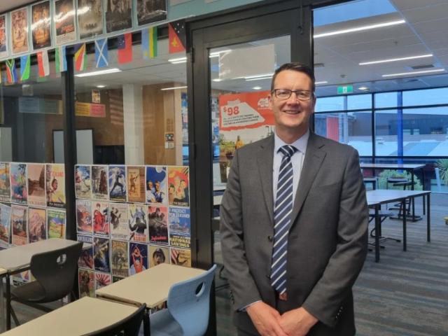 Shirley Boys' High School principal Tim Grocott is delighted with the new walls in the formerly...