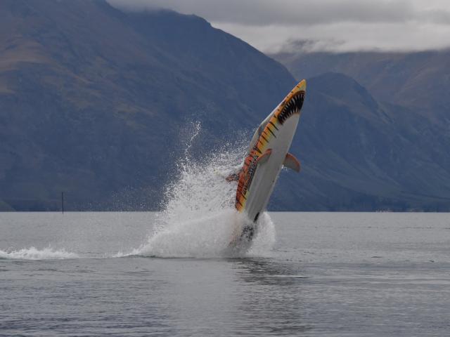 A Hydro Attack submersible in Queenstown Bay. Photo: Gregor Richardson