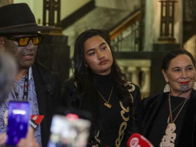 Te Pāti Māori MPs (from left) Rawiri Waititi, Hana Rāwhiti Maipi-Clarke and Debbie Ngarewa-Packer...