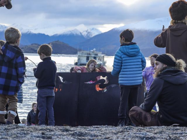 A cosy bonfire set up by the Kahu Youth Team for Matariki. PHOTOS: RAWAN SAADI