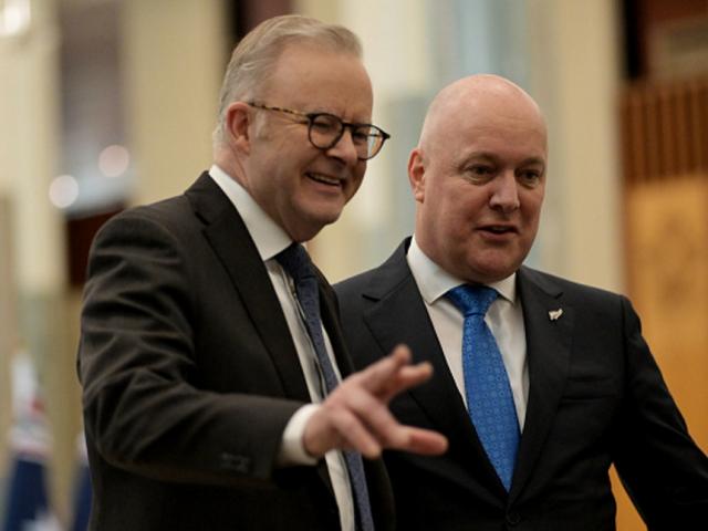 Australian Prime Minister Anthony Albanese (left) and New Zealand counterpart Christopher Luxon....