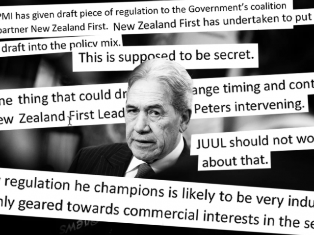 A nicotine lobbyist described NZ First leader Winston Peters as "positively disposed" to the...