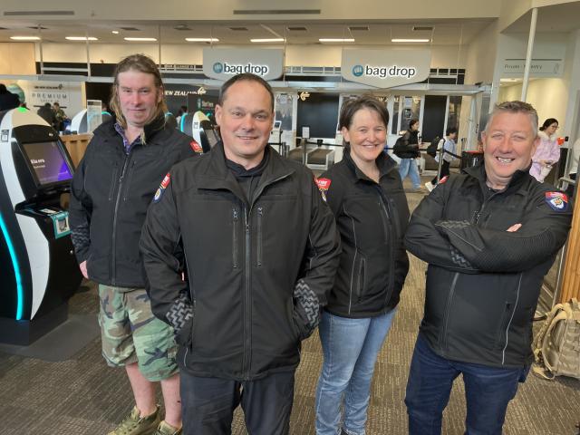 Pictured at Queenstown Airport before flying out to Manitoba, Canada, as part of a Fire and...
