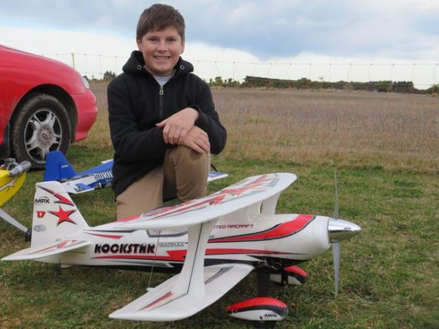 Lyndon Dellow of Timaru learning the ins-and-outs of flying a Rockstar model plane. PHOTO: TONI...