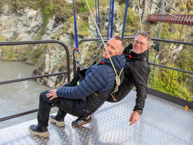 Destination Queenstown chief executive Mat Woods (left) and AJ Hackett Bungy New Zealand co...