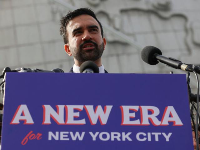 New York City mayor-elect Zohran Mamdani holds a press conference in the Queens borough of New...