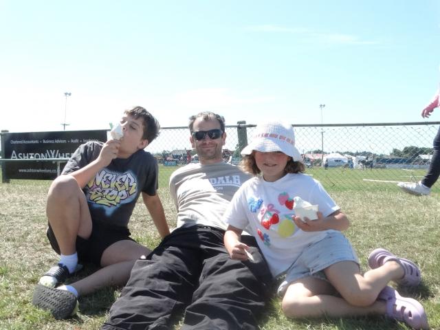 Enjoying the sun and an ice cream at the North Otago A&P Show on Saturday are (from left) Kyan,...