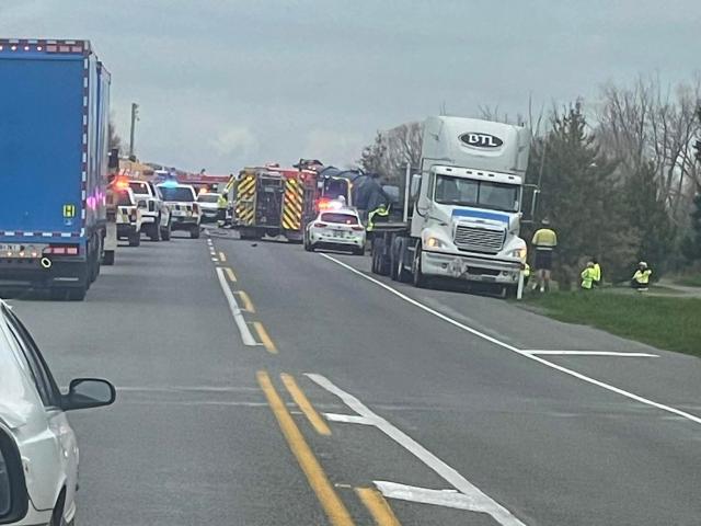 The crash scene on State Highway 1 / Main South Rd. Photo: NZTA