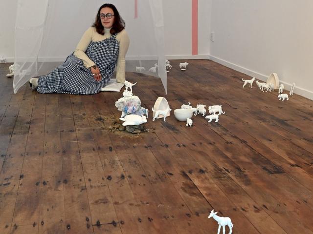 Blue Oyster Gallery director Piupiu Maya Turei in Sena Park's ‘‘When the shelter is needed  . . ....