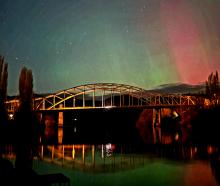 The Aurora lights over the bridge in Alexandra. Photo: Jen Houghton 