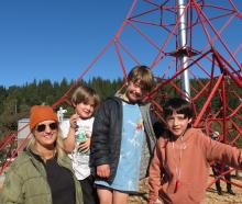 Rachel, Weston, 5, and Austin Peden, 7, with Maru Dawson, 7, all of Luggate. PHOTOS: RUBY SHAW