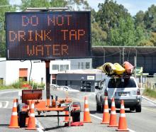 A sign at the northern entrance to Waikouaiti warns not to drink the water. PHOTO: PETER MCINTOSH

