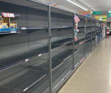Empty shelves at a Countdown in Warkworth. Photo: NZME