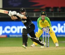 NZ skipper Kane Williamson in action against Australia in last year's T20 final. Photo: Getty...