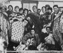 Some of the Maoris who welcomed Governor-General Viscount Jellicoe and Lady ]Jellicoe on their...