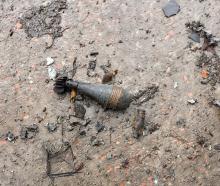 A metal military rocket bomb in Ukraine. Photo: Getty Images 