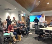 Alexandra Half Mile Reserve Community Group spokesman Chris Winter addresses the Central Otago...