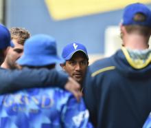 Coach Dion Ebrahim of the Otago Volts talks tactics at a recent training. PHOTO: Gregor Richardson