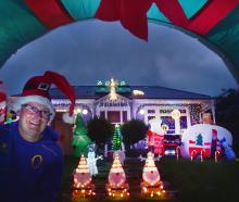 East Taieri man Richard Milmine showcases the Christmas decorations at his place at Braeside,...