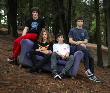 Powder Chutes band members and winners of the inaugural Thrash More competition are (from left)...