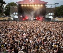 About 35,000 concertgoers packing into Hagley Park. Photo: George Heard