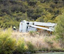 The scene of a crash near the Cromwell Gorge picnic area, on State Highway 8, yesterday. PHOTO:...