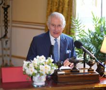 King Charles recorded the audio message at Buckingham Palace.  Photo:  BBC/Sky/ITV News/ via REUTERS