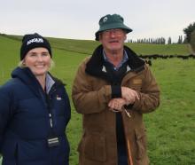 Southern ward tour committee chairwoman Katherine McCallum and Waimara Angus stud breeder Tom Law...