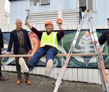 Dunedin Night Shelter manager David McKenzie (left) and board chairwoman Jenny Turnbull (centre)...