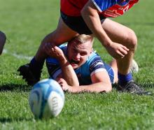 Wakatipu’s Logan Beggs hunts the ball during last Saturday’s game at the Queenstown Rec Ground,...