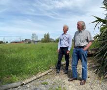Methven Lions John Corbett and Mac McElwain next to the vacant council reserve they hope to...