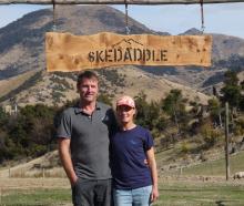At the finishing line of the coming Skedaddle race will be Island Hills Station landowners Dan...