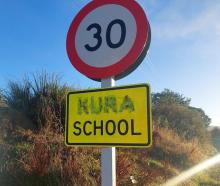 A school sign has been vandalised in Duntroon. Photo: supplied