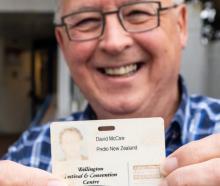 RNZ Concert senior music producer David McCaw with his returned ID card. Photo: Niwa / Rebekah...