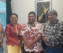 Oamaru Tuvalu Community Group members (from left) first secretary Niuoue Eliuta, chairwoman...