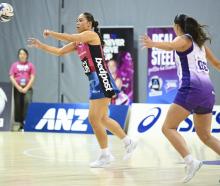 Taneisha Fifita passes the ball while Summer Temu defends her during the game in Invercargill on...