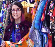 Tannia Lee displays some of her items at the Be-Loved vintage clothing market at the Maori Hill...