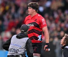 Crusaders captain Scott Barrett has been ruled out of tonight's game due to a back issue. Photo:...