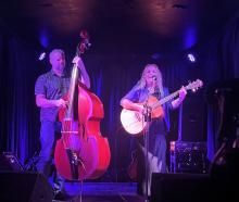 Kay Duncan and Geoff Cox performing at the Darkroom. Photo: Emily O'Hagan