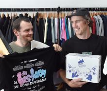 The Print Room co-owners Jon Thom (left) and Chris Brun showcase some of their printed...