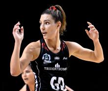 Karin Burger of the Tactix looks on during the ANZ Championship match between Tactix and Steel at...