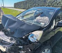 The driver and passenger of this car were lucky to avoid serious injury after a crash on on...