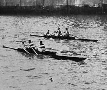 Queens Drive beats Otago in the senior double sculls at the Otago Rowing Association anniversary...
