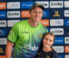 Highlanders assistant coach Ben Smith with daughter Annabelle yesterday. Photo: Highlanders