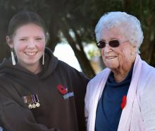 World War 2 nurse Elsie Herriott with her 12-year-old great-granddaughter Lily Napier at the...
